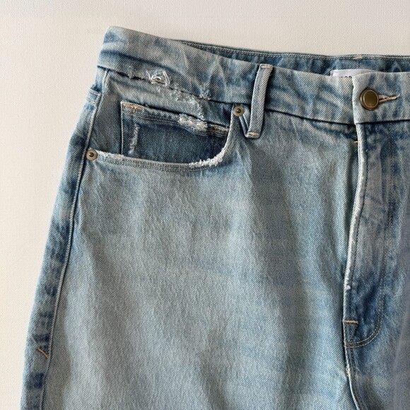Good American Mom Jeans Women's Sz 10 / 30 High Waist Distressed Light Wash Blue - Picture 5 of 16